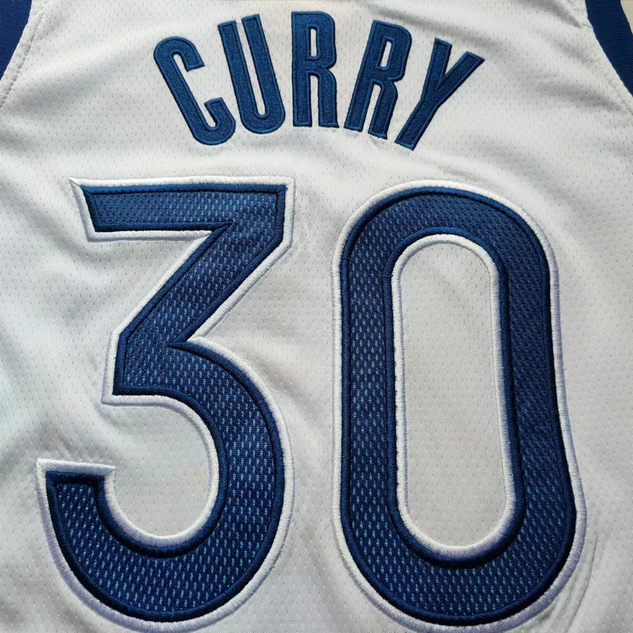 Warriors #30 Stephen Curry White Nike Embroidered Jersey