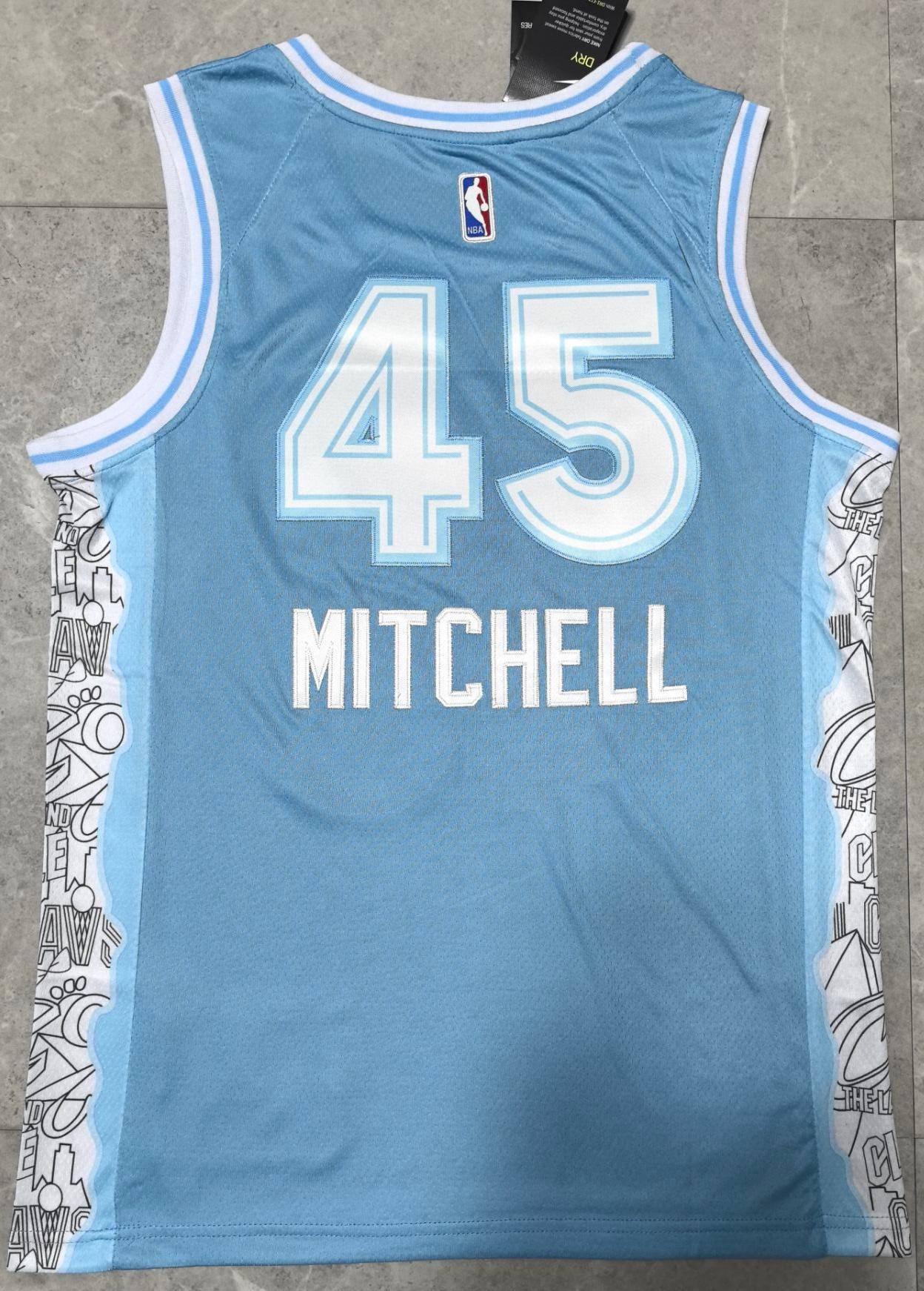 Men's Cleveland Cavaliers Donovan Mitchell #45 Light Blue 2024/25 Swingman Jerseys - City Edition