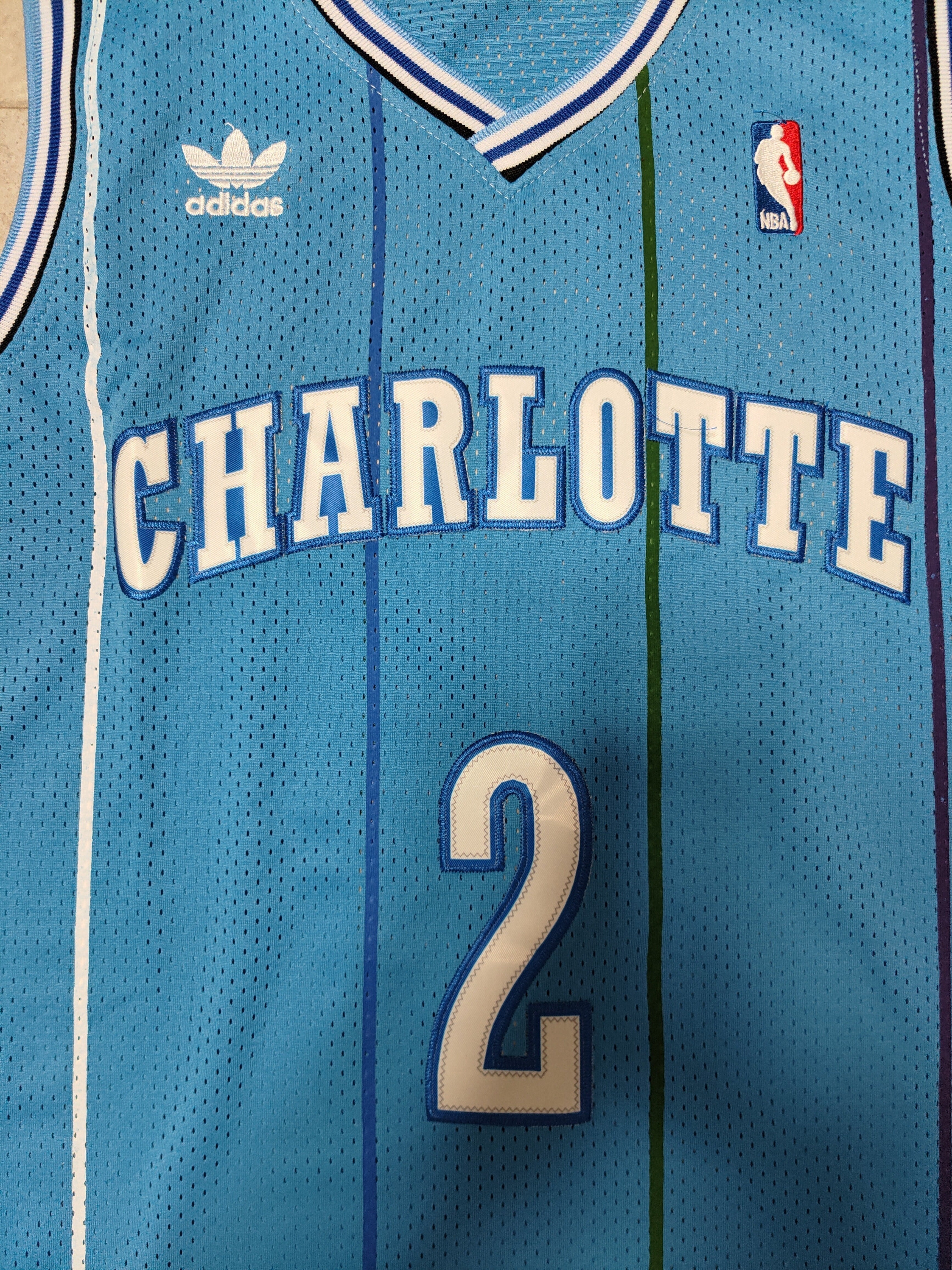 NBA Charlotte Hornets #2 Larry Johnson Retro Teal Mesh Jersey