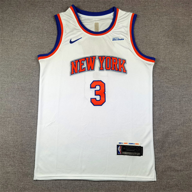 Knicks #3 Mikal Bridges Association Edition White Jersey