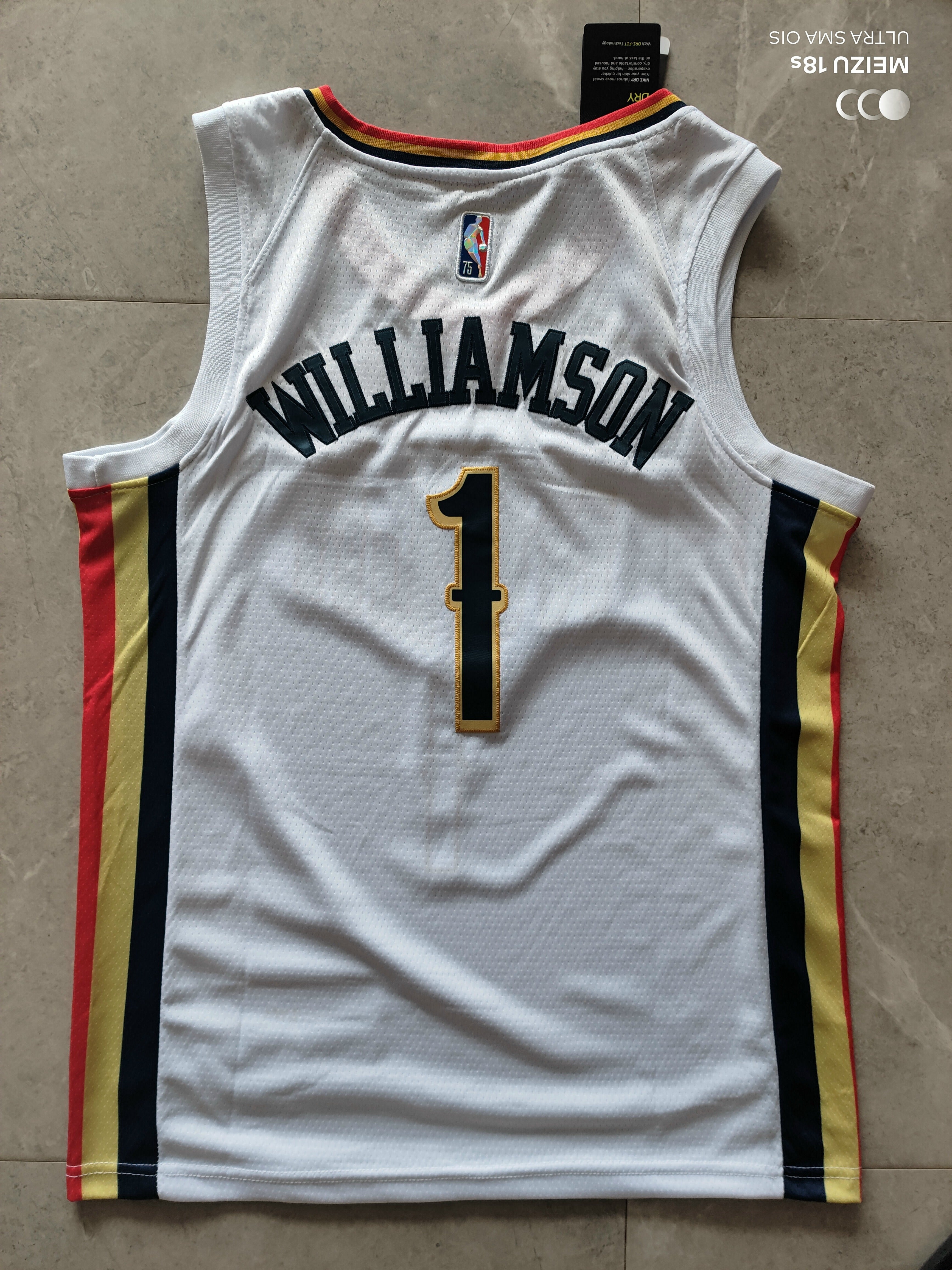 NBA 75th Anniversary New Orleans Pelicans #1 Zion Williamson White Jersey