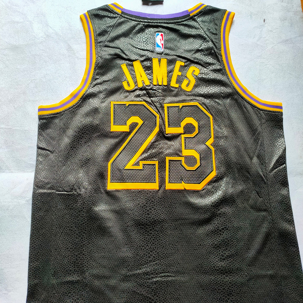 Lakers #23 LeBron James Snake Print City Edition Nike Jersey