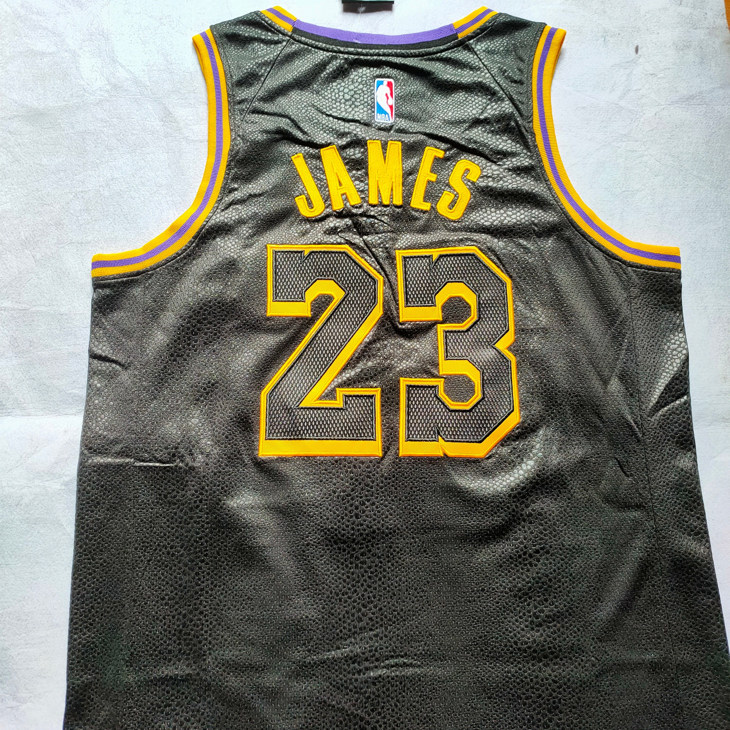 Lakers #23 LeBron James Snake Print City Edition Nike Jersey