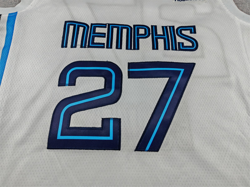 Grizzlies #27 Jaren Jackson Jr. White Statement Jersey — Grit & Grind Edition