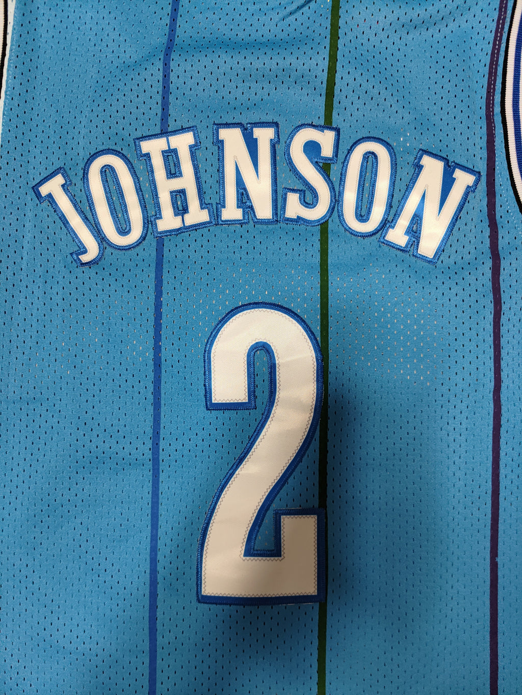NBA Charlotte Hornets #2 Larry Johnson Retro Teal Mesh Jersey