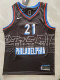 2021-22 NBA Philadelphia 76ers #21 Joel Embiid City Edition Navy Jersey