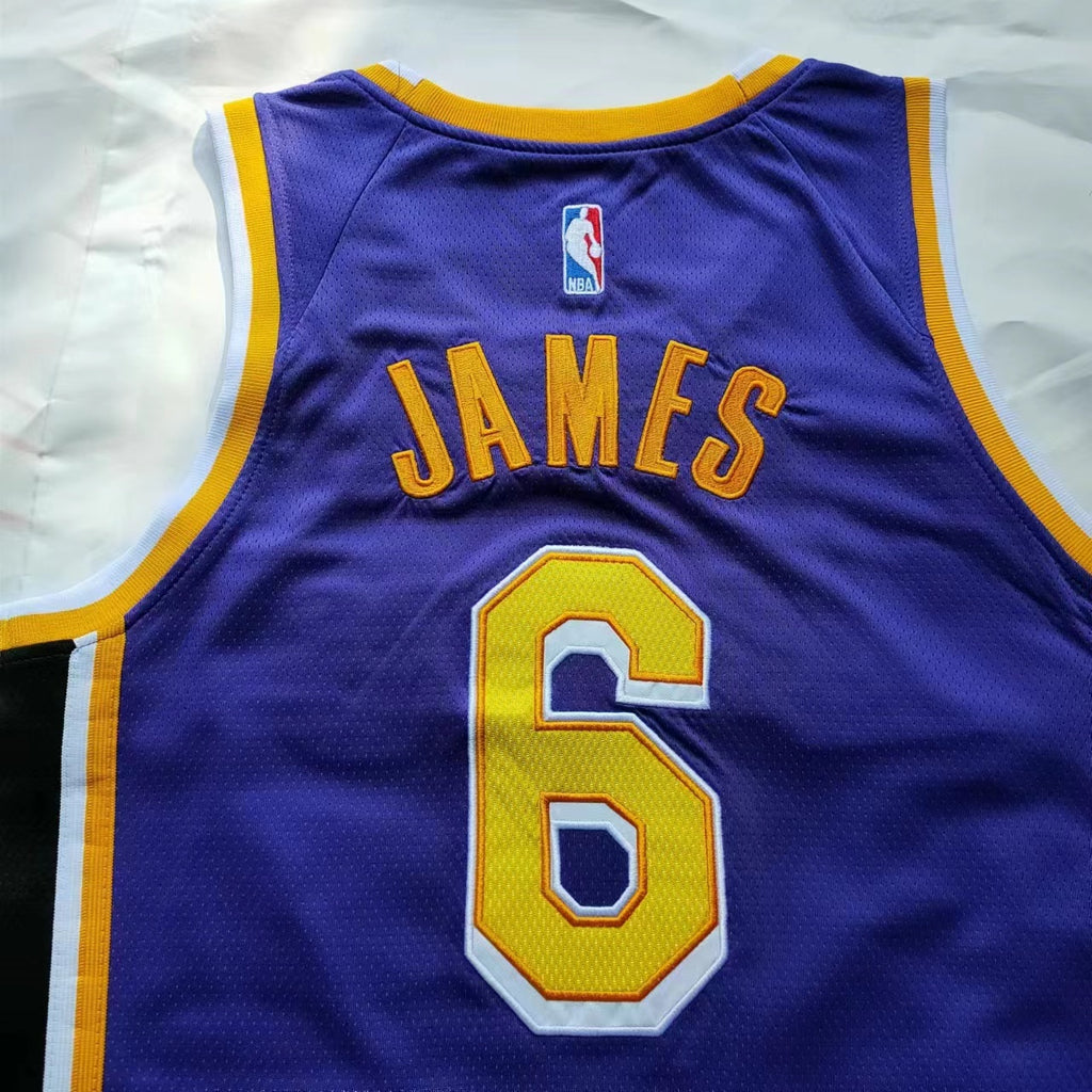 Lakers #6 LeBron James Purple City Edition Nike Dri-FIT Jersey