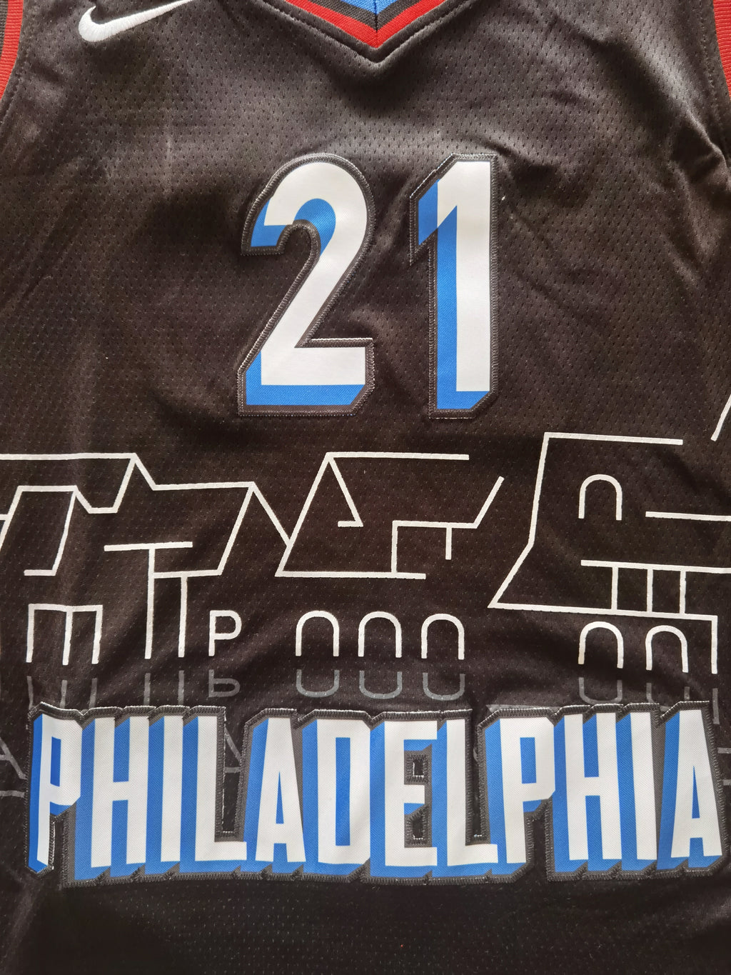 2021-22 NBA Philadelphia 76ers #21 Joel Embiid City Edition Navy Jersey