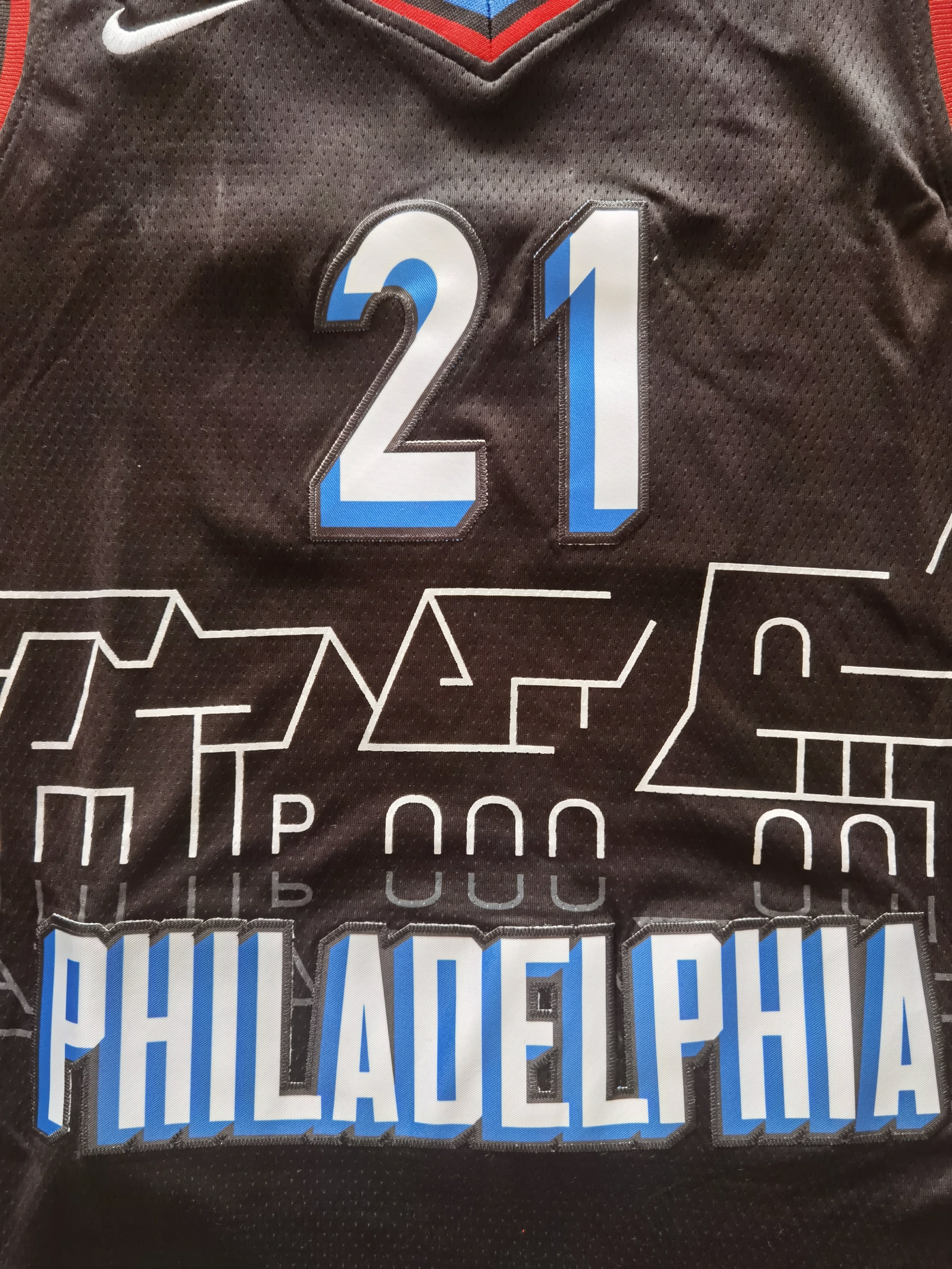 2021-22 NBA Philadelphia 76ers #21 Joel Embiid City Edition Navy Jersey