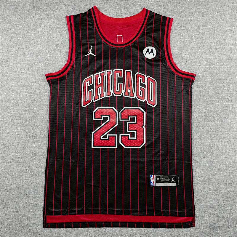 Chicago Bulls Association Edition Black Pinstripe Fan Jersey