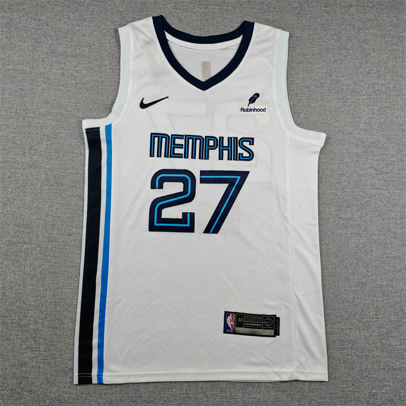 Grizzlies #27 Jaren Jackson Jr. White Statement Jersey — Grit & Grind Edition
