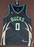 NBA Milwaukee Bucks #0 Damian Lillard Black Jersey