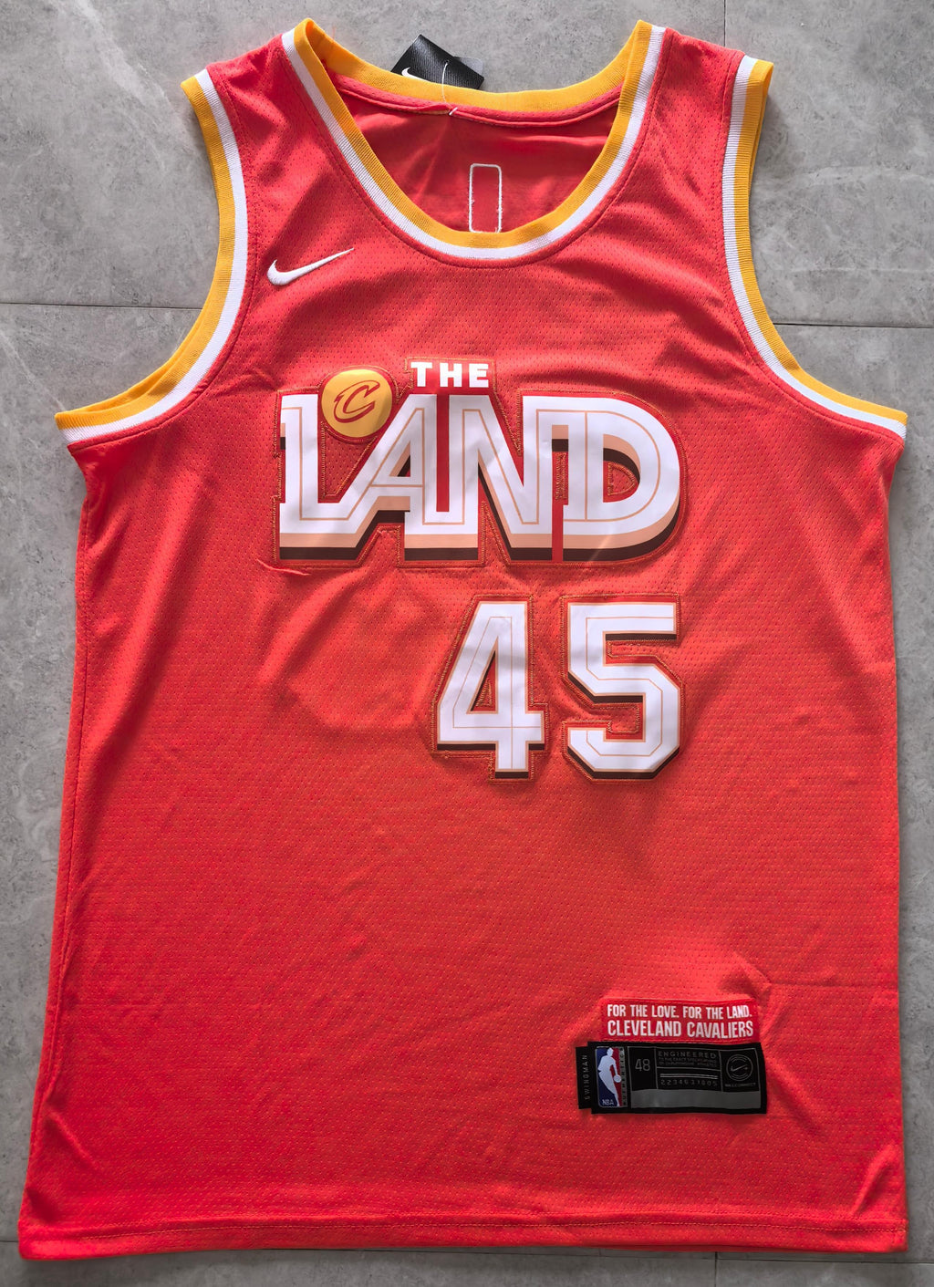 NBA Cleveland Cavaliers #45 Donovan Mitchell City Edition Orange Jersey