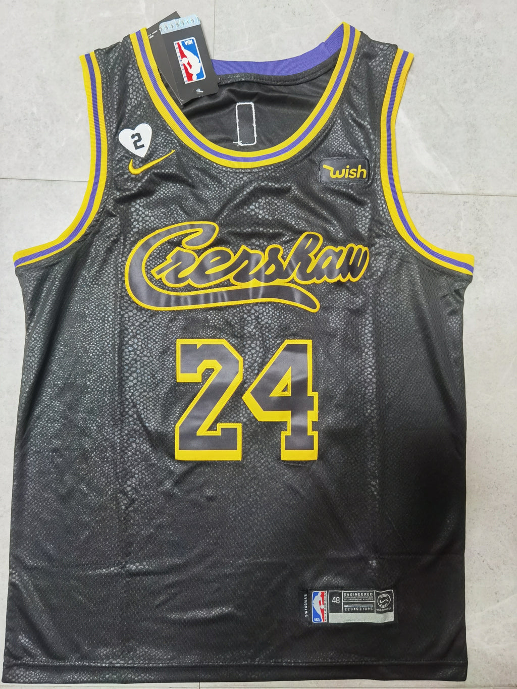 Nike NBA Los Angeles Lakers #24 Kobe Bryant Mamba Mentality City Edition Swingman Jersey – Black
