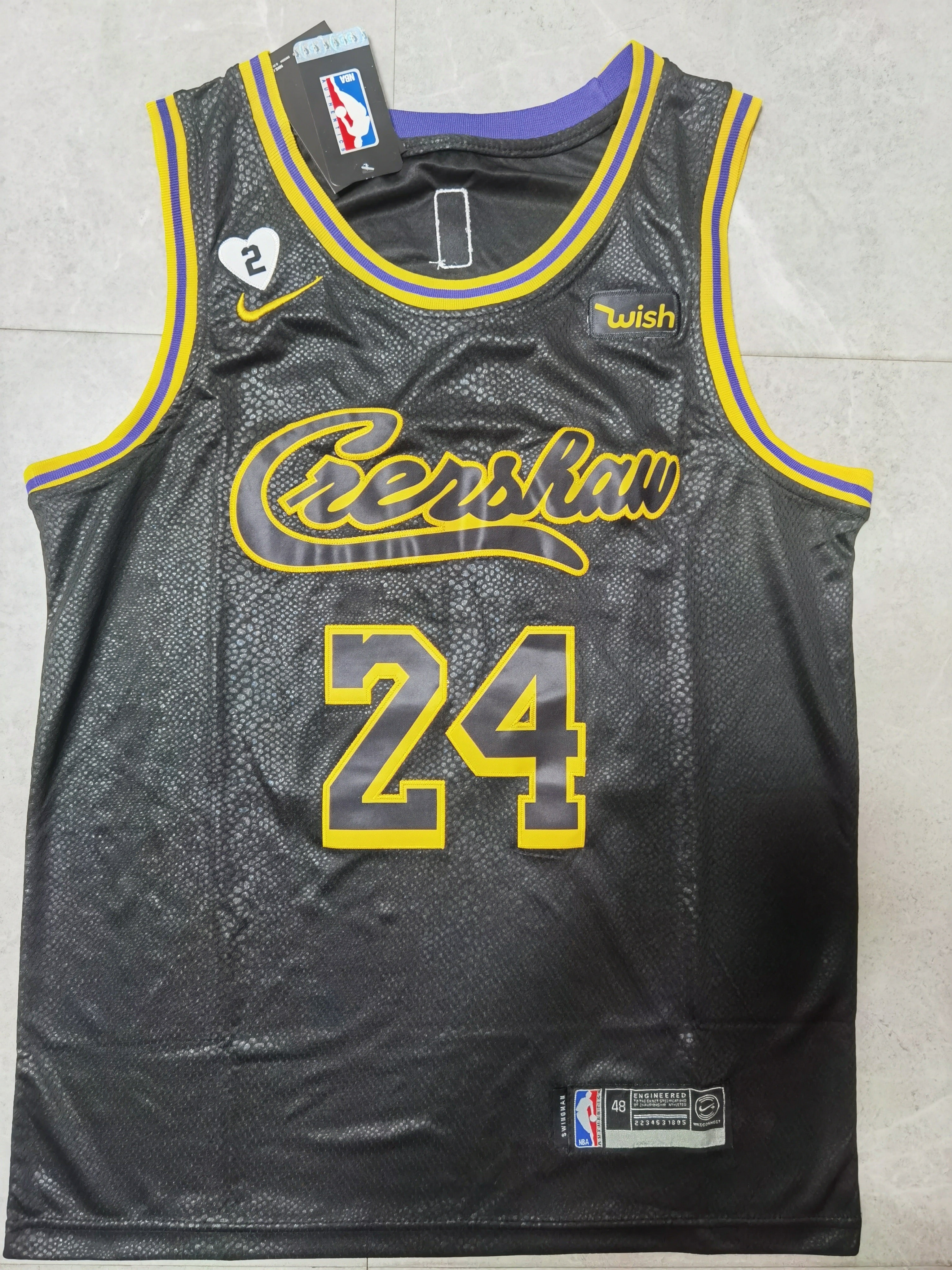 Nike NBA Los Angeles Lakers #24 Kobe Bryant Mamba Mentality City Edition Swingman Jersey – Black