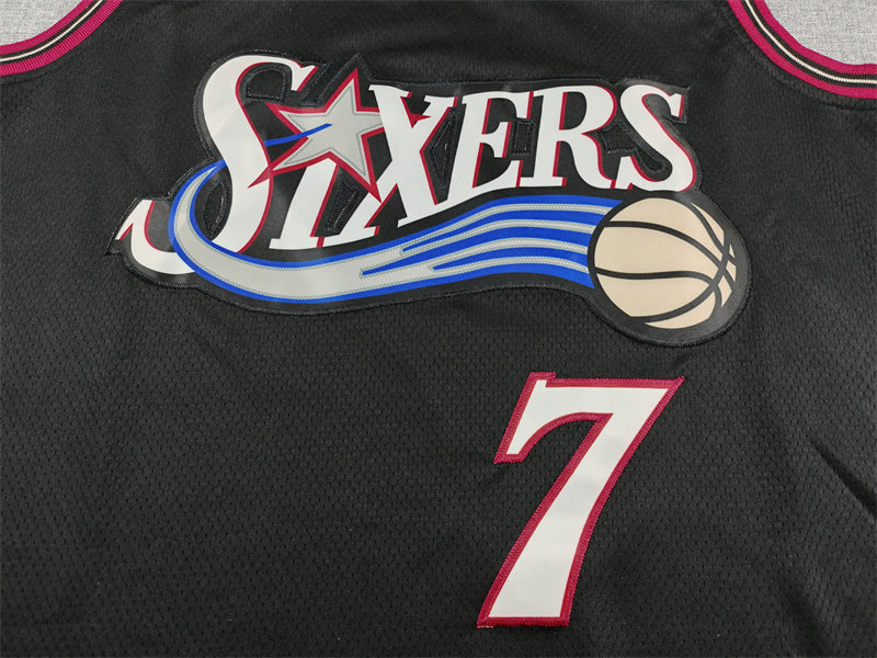 76ers #7 Joel Embiid Black Statement Jersey — The Process