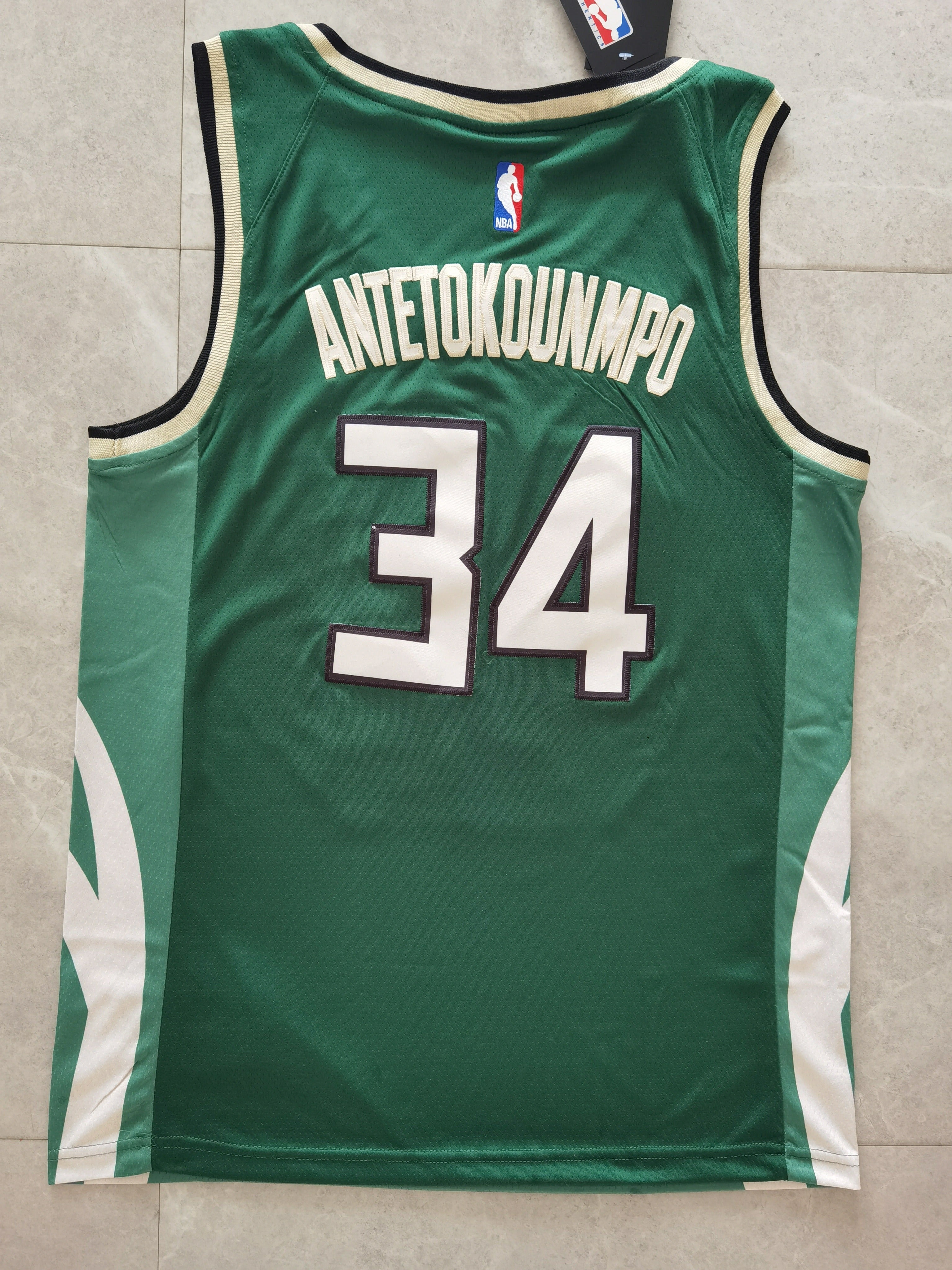NBA Milwaukee Bucks #34 Giannis Antetokounmpo Earned Edition Green Jersey