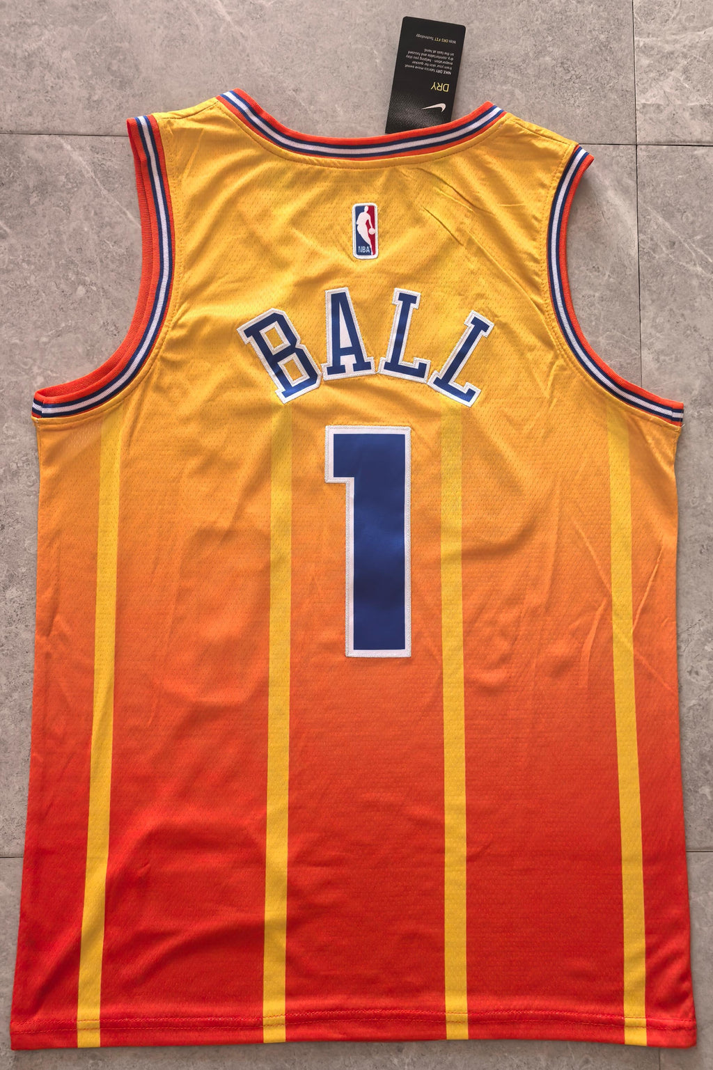 NBA Charlotte Hornets #1 LaMelo Ball City Edition Gradient Yellow Jersey