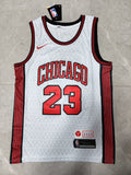 Men's Chicago Bulls Michael Jordan #23 White 1995-96 Hardwood Classics Authentic Jersey
