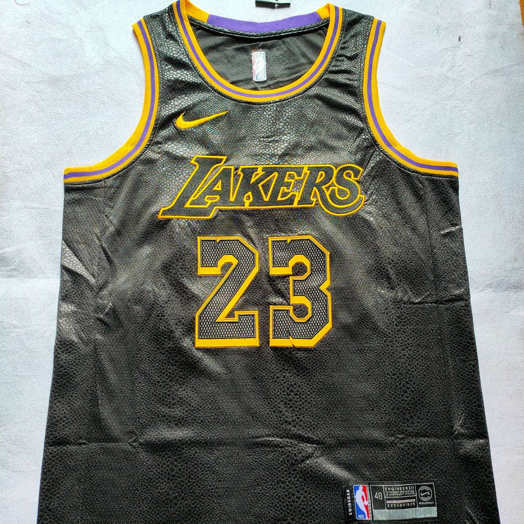 Lakers #23 LeBron James Snake Print City Edition Nike Jersey