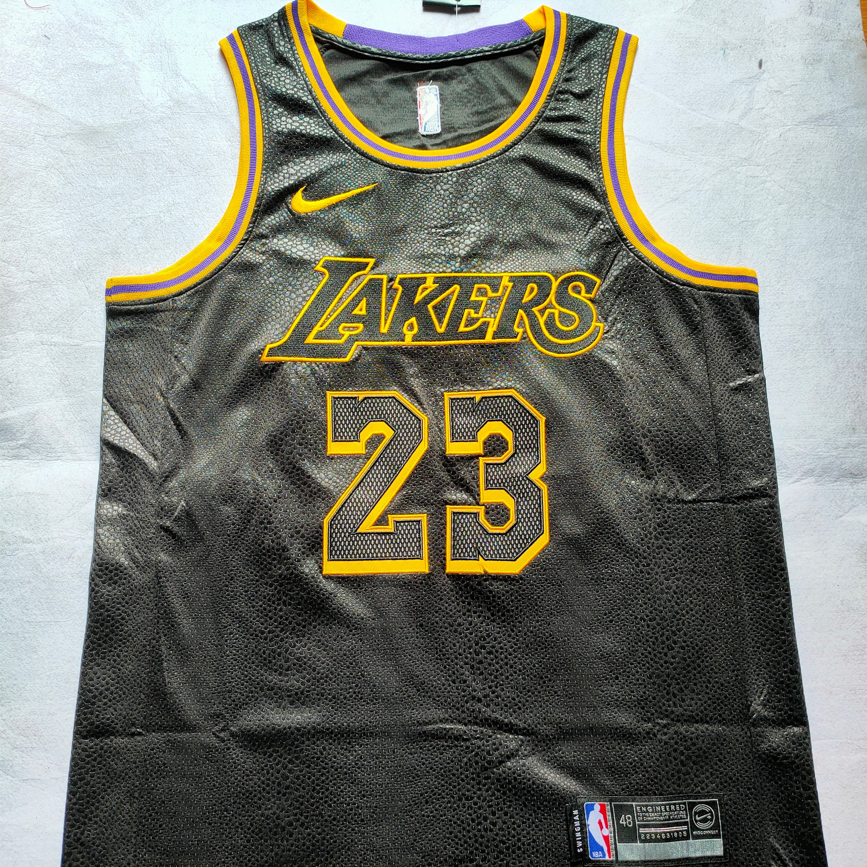Lakers #23 LeBron James Snake Print City Edition Nike Jersey