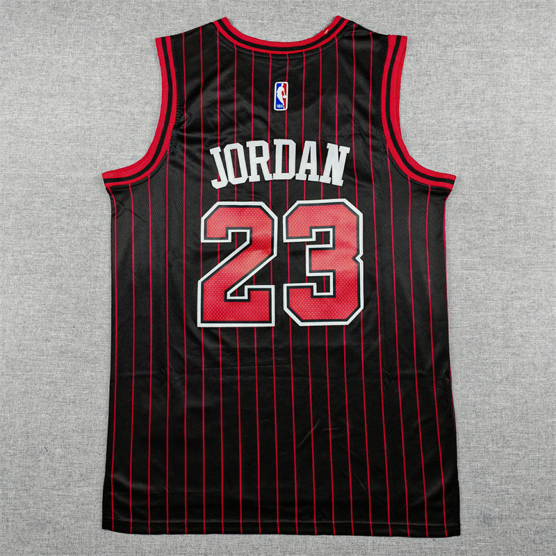 Chicago Bulls Association Edition Black Pinstripe Fan Jersey