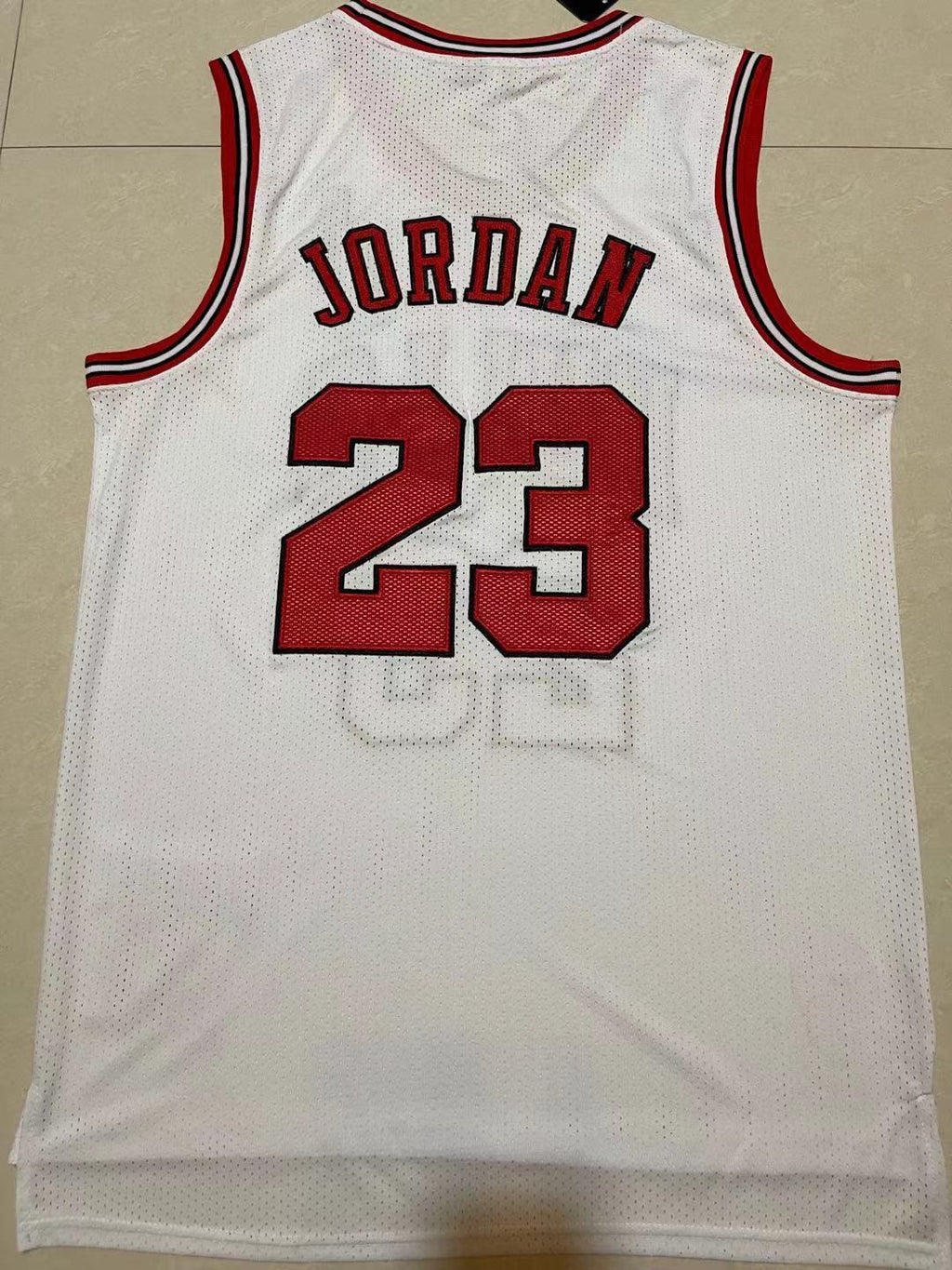 Bulls #23 White Finals Vintage Embroidered Jersey