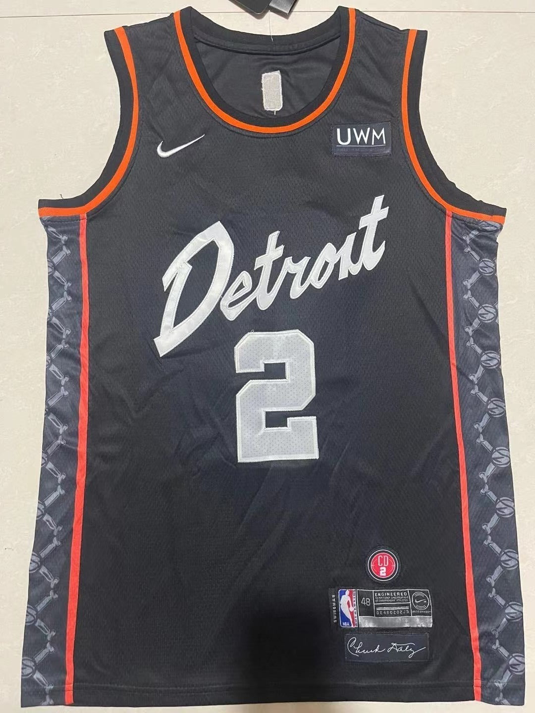 24-25 NBA Detroit Pistons #2 Cade Cunningham City Edition Black Jersey