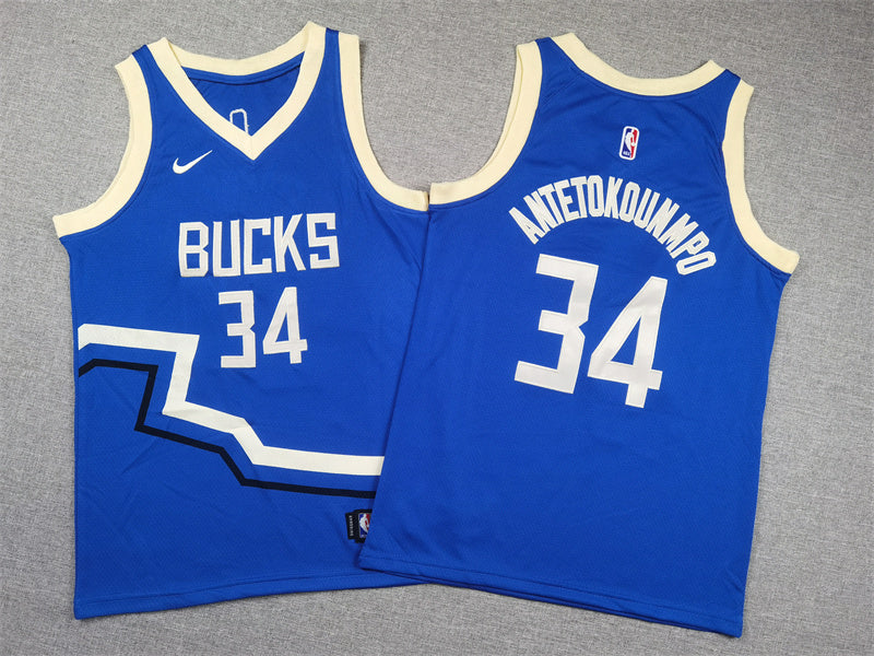 Kids 2025 Bucks #34 City Edition Pocket Basketball Shorts