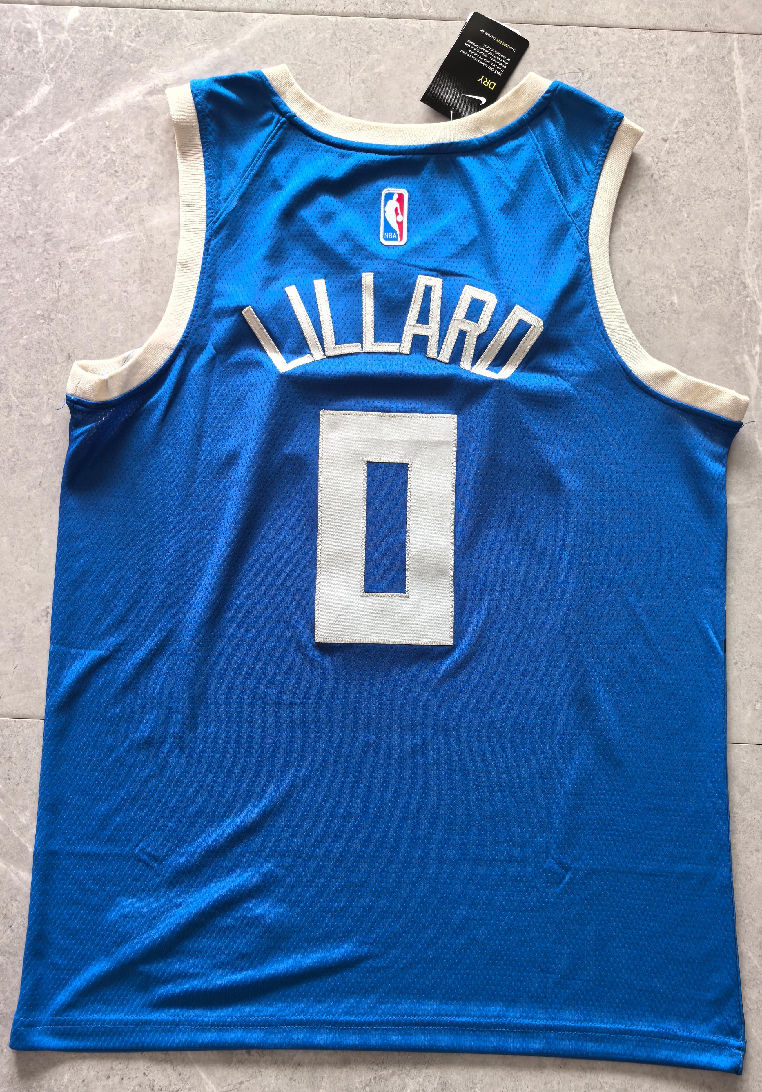24-25 NBA Milwaukee Bucks #0 Damian Lillard City Edition Blue Jersey