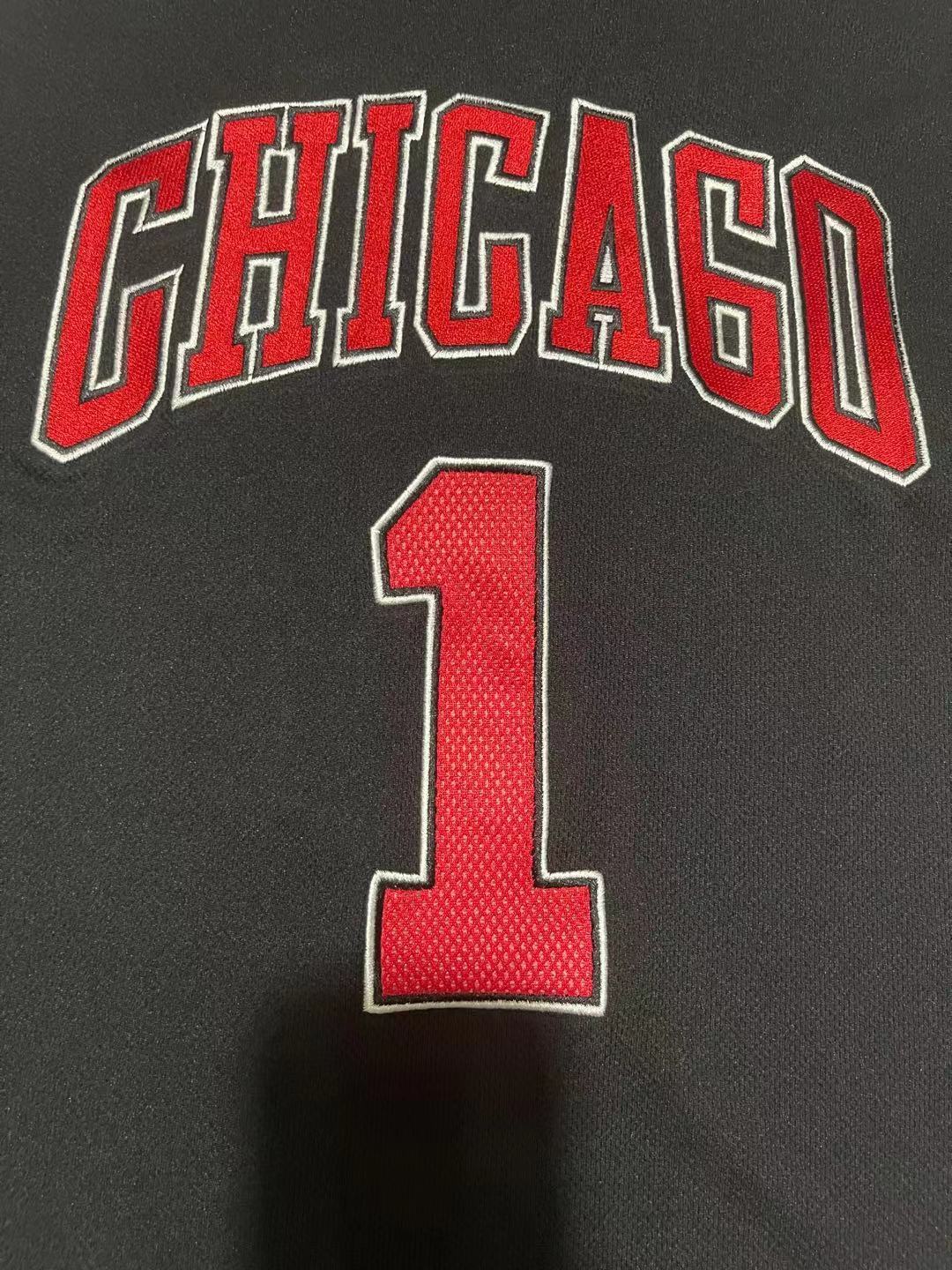 Bulls Luc Longley 1995 Black Pinstripe Vintage Jersey