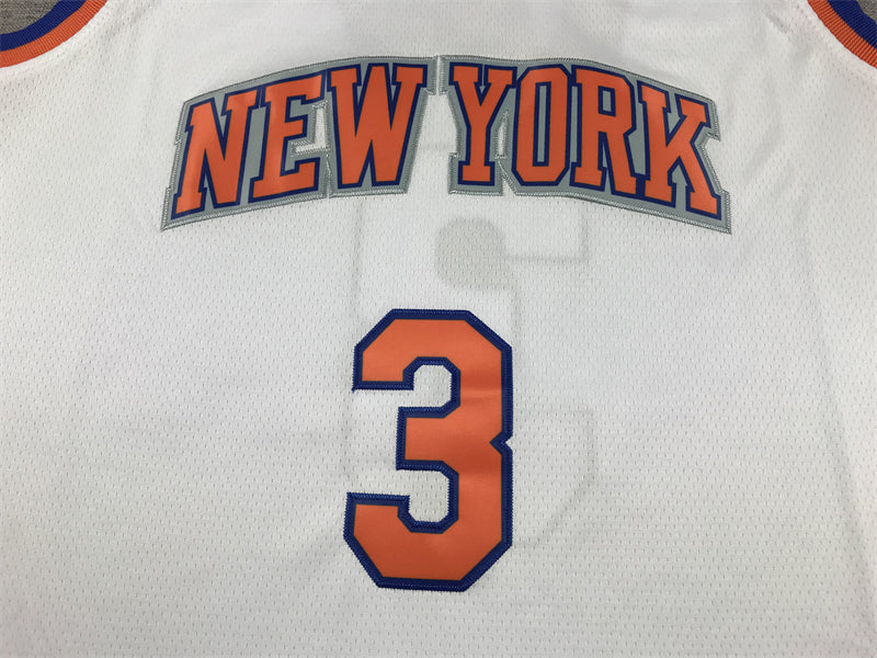 Knicks #3 Mikal Bridges Association Edition White Jersey