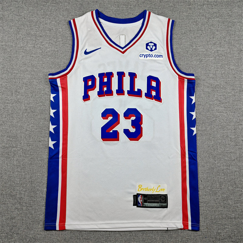 76ers #23 Association Edition White Jersey
