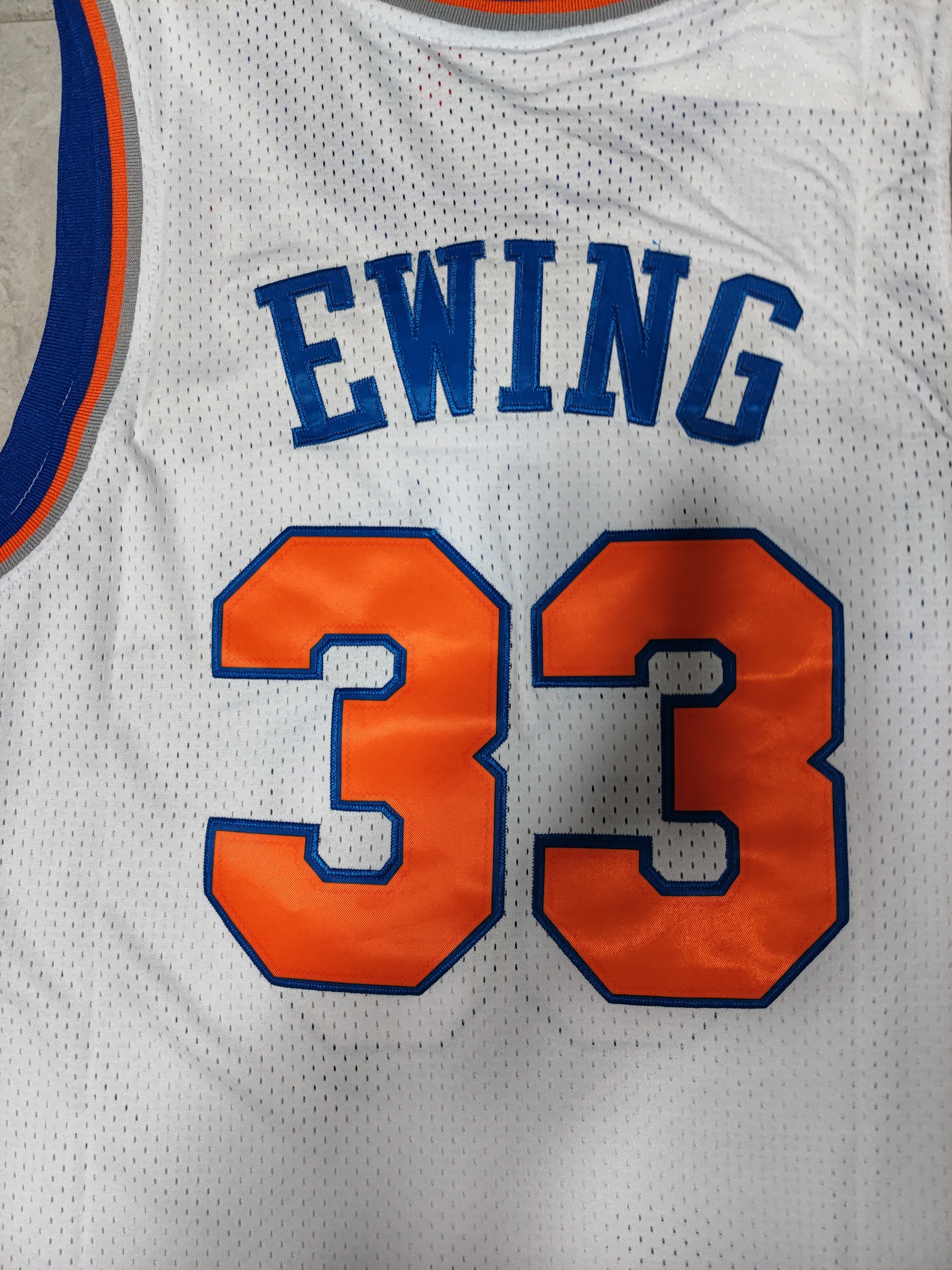 NBA New York Knicks #33 Patrick Ewing Retro White Mesh Jersey