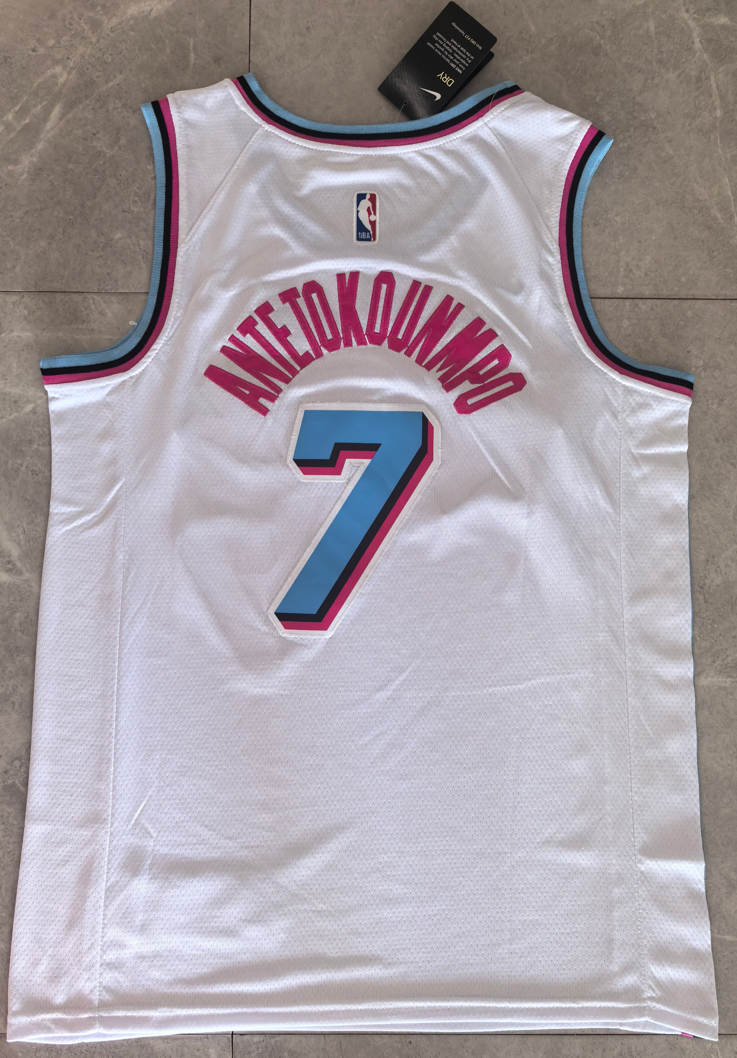 NBA Miami Heat #7 Giannis Antetokounmpo City Edition White Jersey