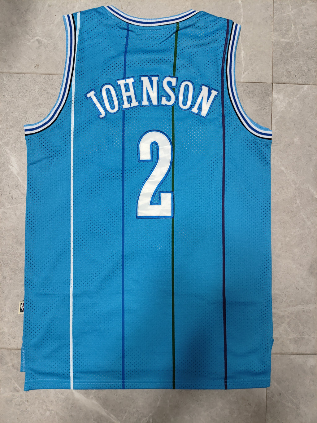 NBA Charlotte Hornets #2 Larry Johnson Retro Teal Mesh Jersey
