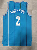 NBA Charlotte Hornets #2 Larry Johnson Retro Teal Mesh Jersey