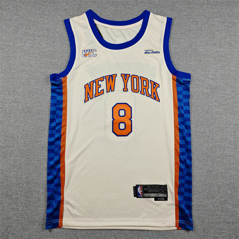 Knicks #8 City Edition White Jersey 2026