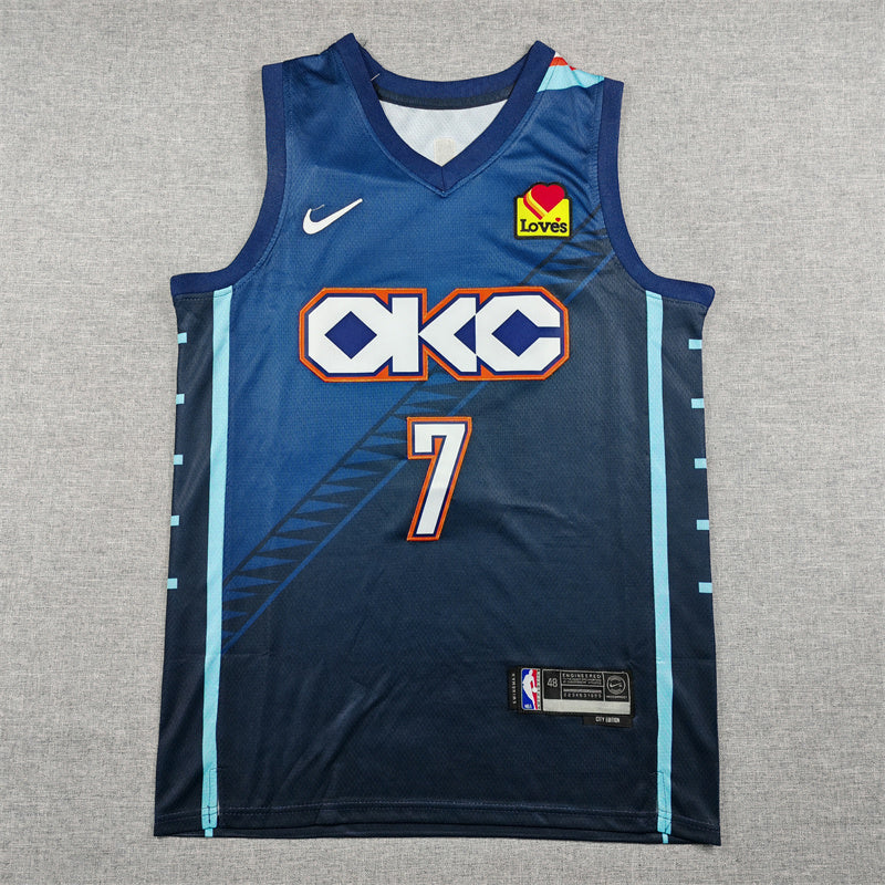 Oklahoma City Thunder #7 City Edition Blue Fan Jersey