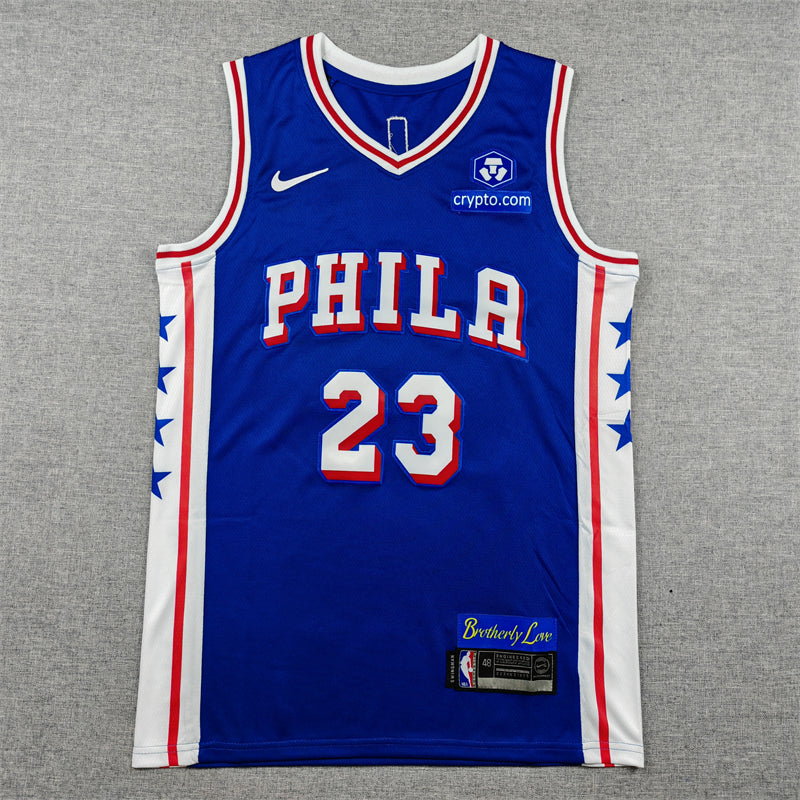 76ers #23 Icon Edition Blue Jersey
