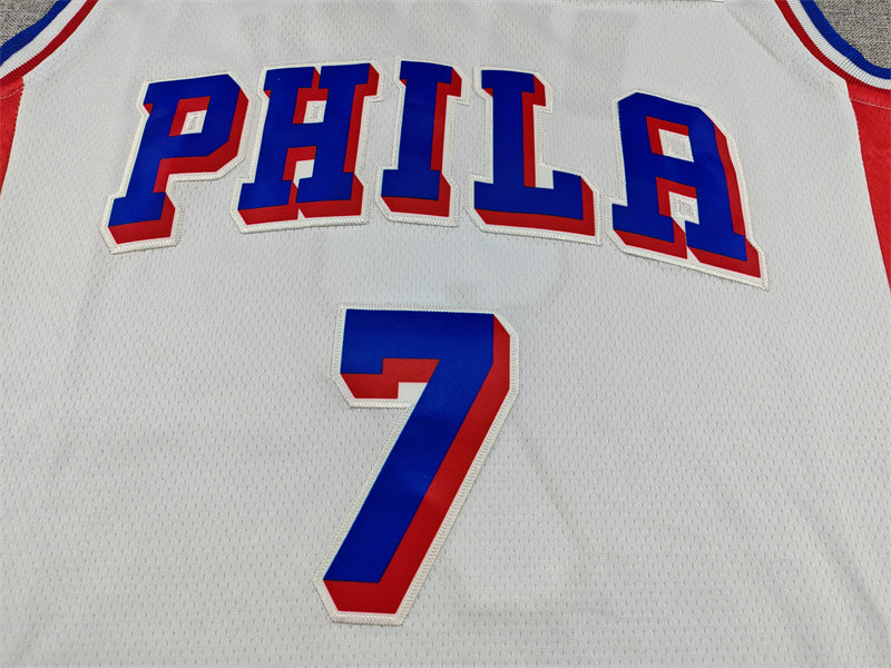 76ers #7 Classic White Jersey