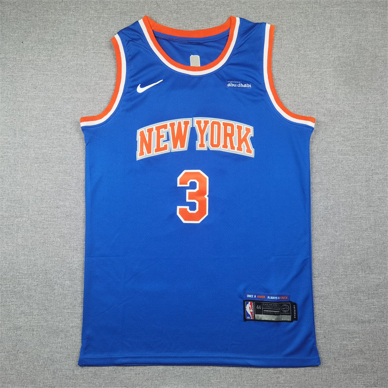 Knicks #3 Mikal Bridges Icon Edition Blue Jersey