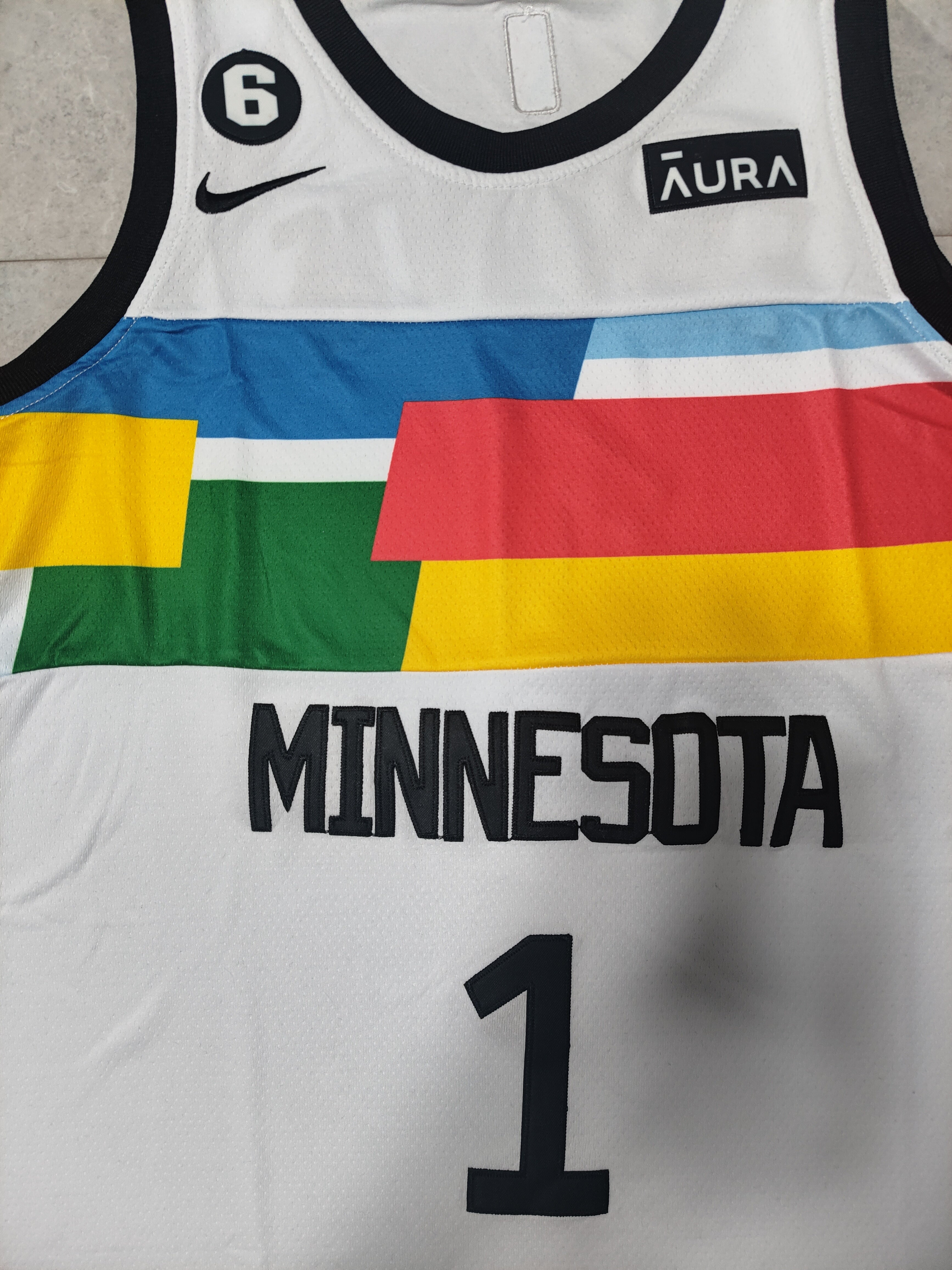 22-23 NBA Minnesota Timberwolves #1 Anthony Edwards White Jersey