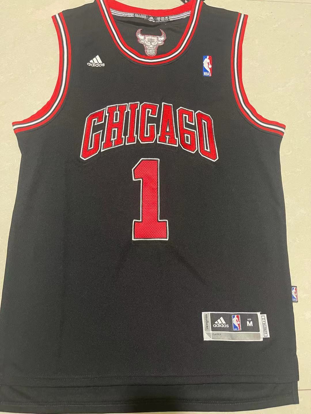 Bulls Luc Longley 1995 Black Pinstripe Vintage Jersey