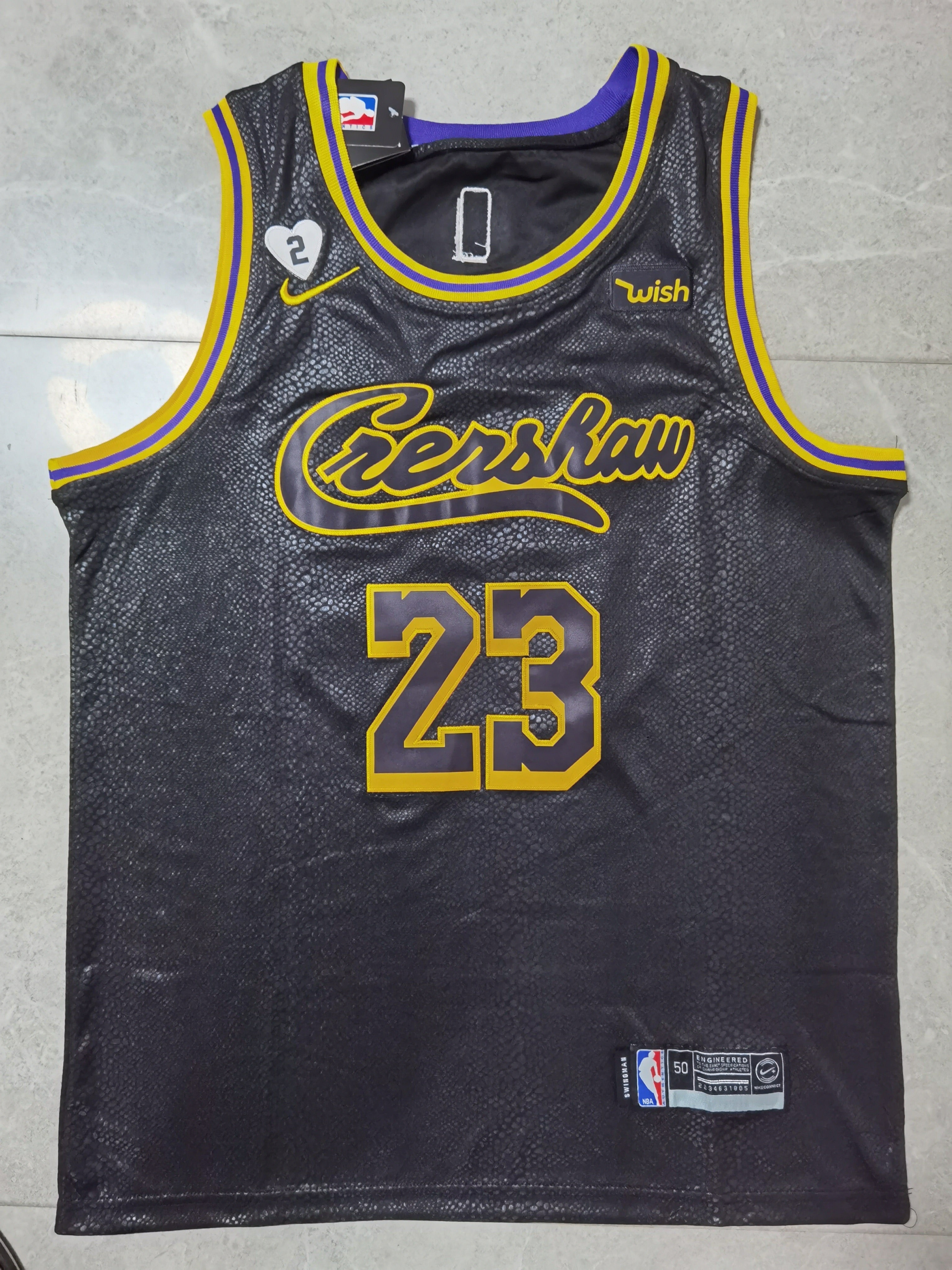 Nike NBA Los Angeles Lakers #23 LeBron James Mamba Mentality City Edition Swingman Jersey – Black