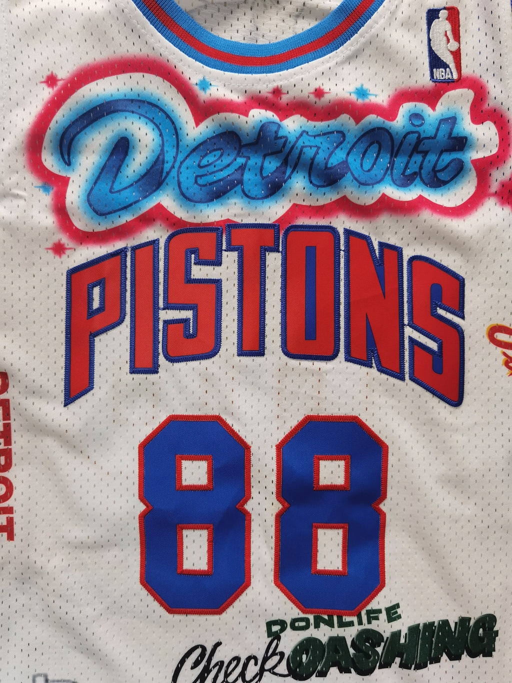 NBA活塞88#大西恩联名白色球衣