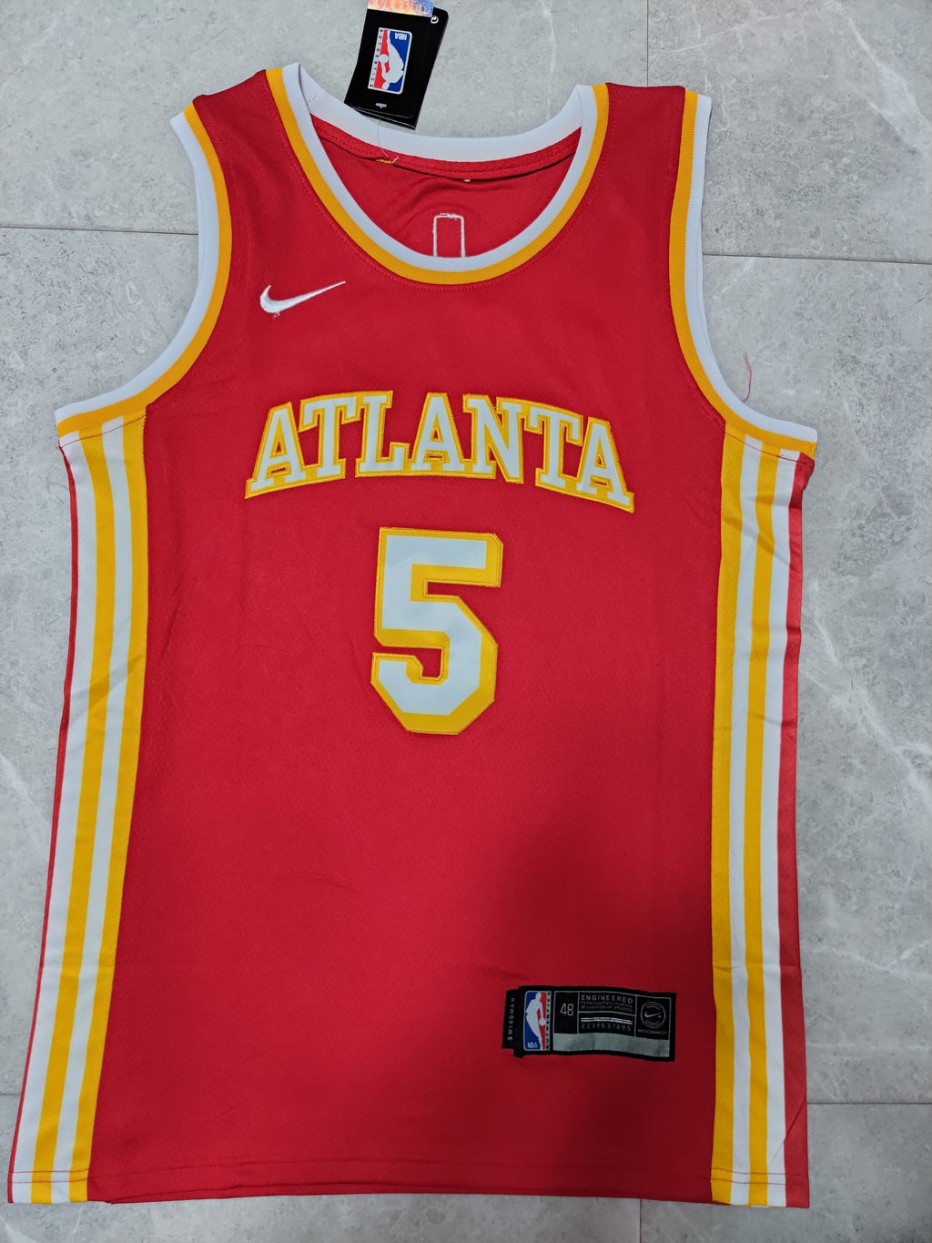 22-23 NBA Atlanta Hawks #5 Dejounte Murray Red Jersey
