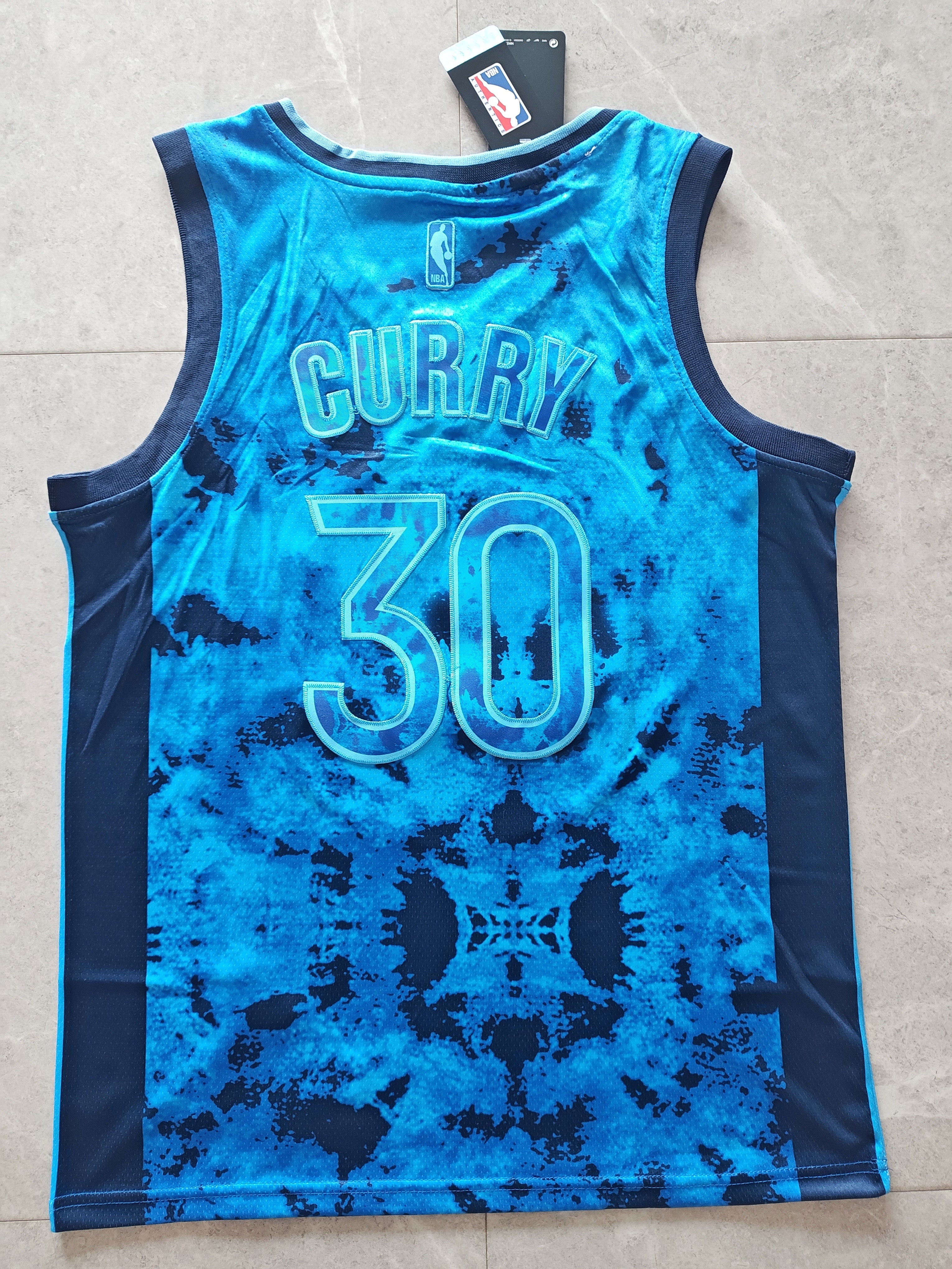 22-23 NBA Golden State Warriors #30 Stephen Curry Statement Edition Blue Jersey