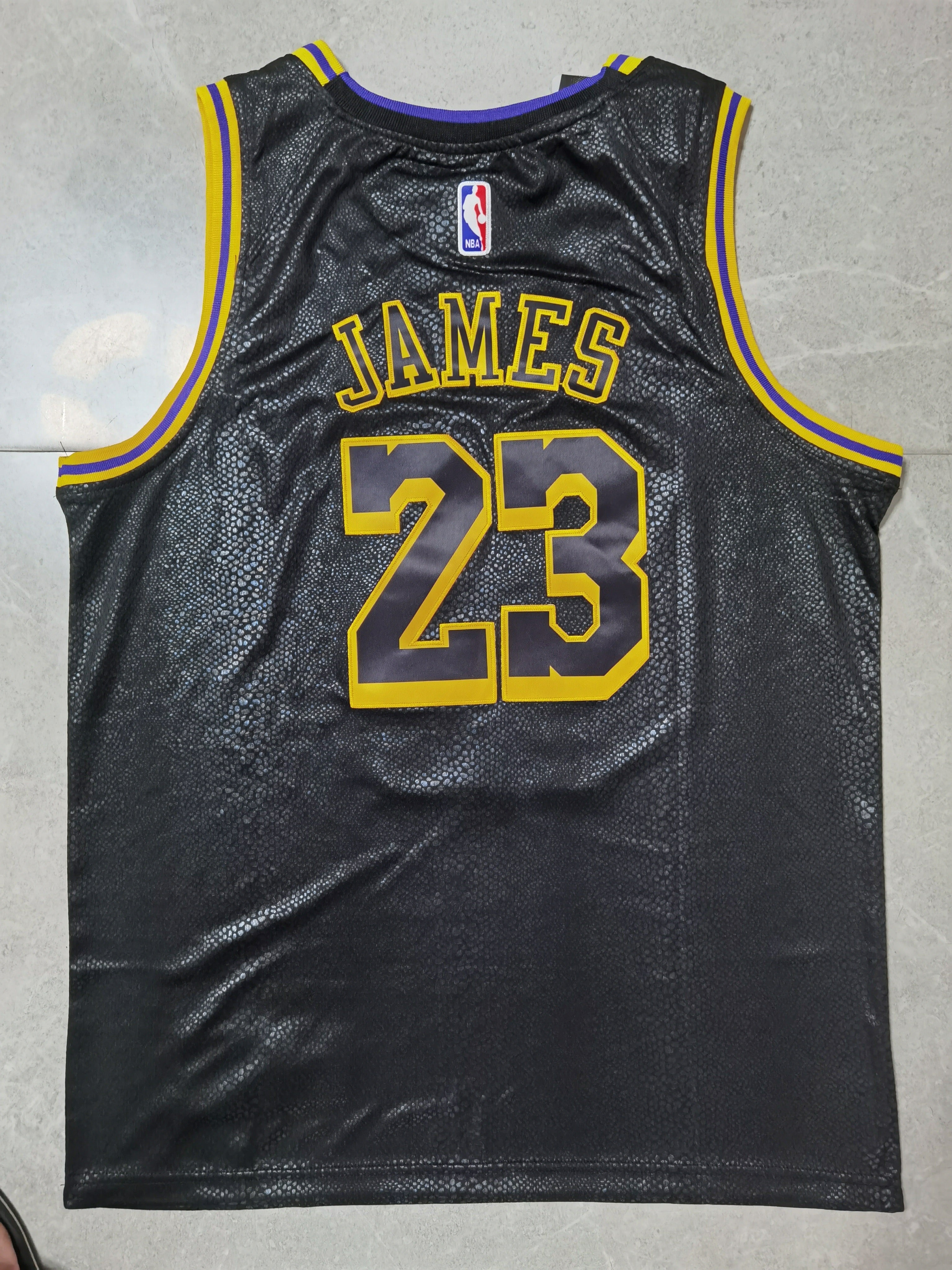 Nike NBA Los Angeles Lakers #23 LeBron James Mamba Mentality City Edition Swingman Jersey – Black