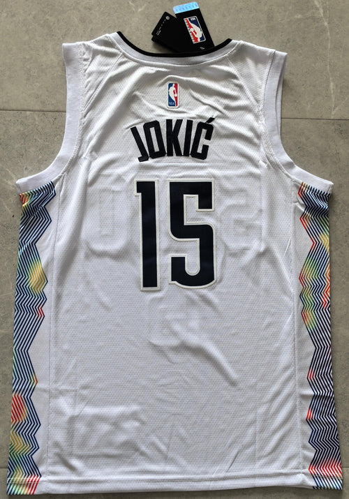 24-25 NBA Denver Nuggets #15 Nikola Jokic City Edition White Jersey